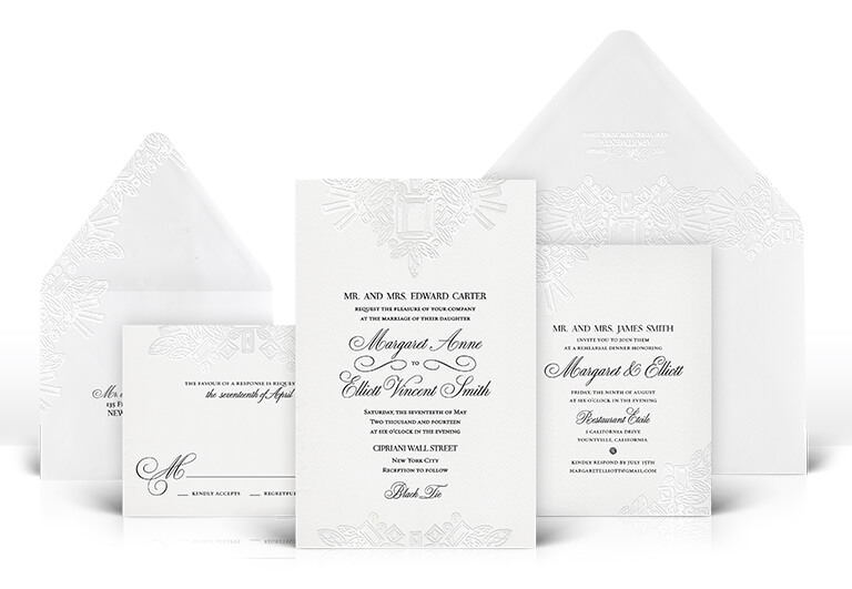 Jewel and diamond wedding invitation