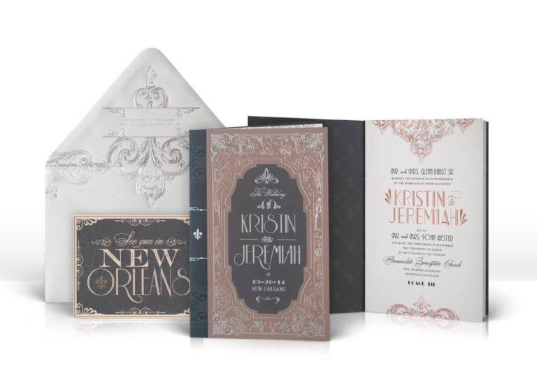 New Orleans Great Gatsby wedding invitation