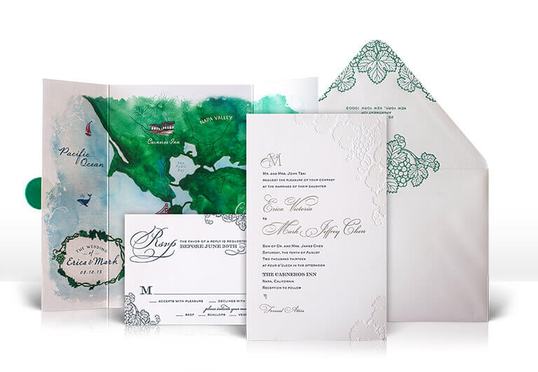 Napa Valley destination wedding invitation