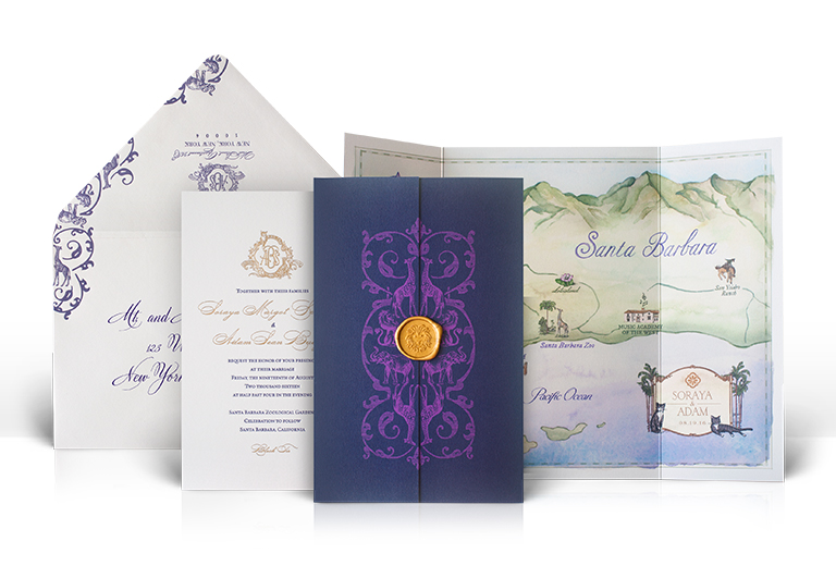 Santa Barbara Zoo wedding invitation