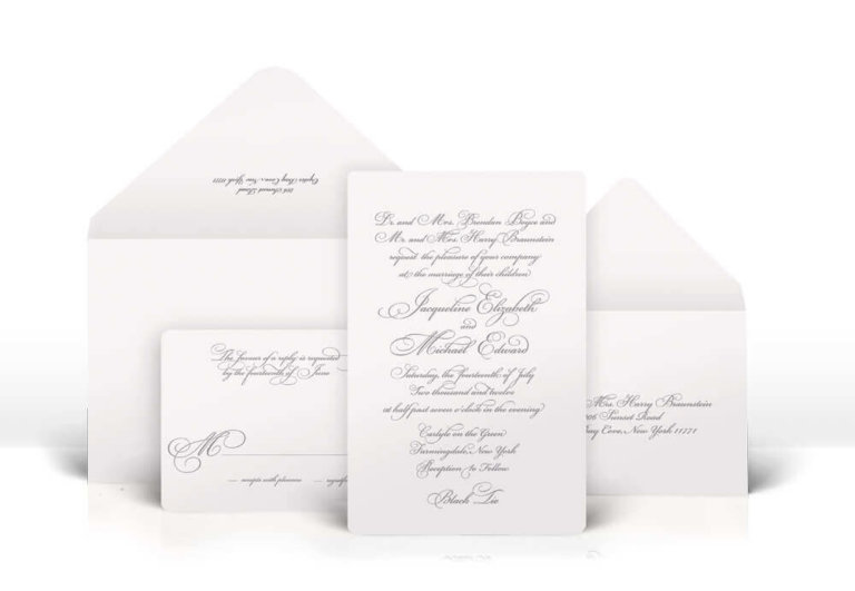 Classic calligraphy lettering wedding invitation