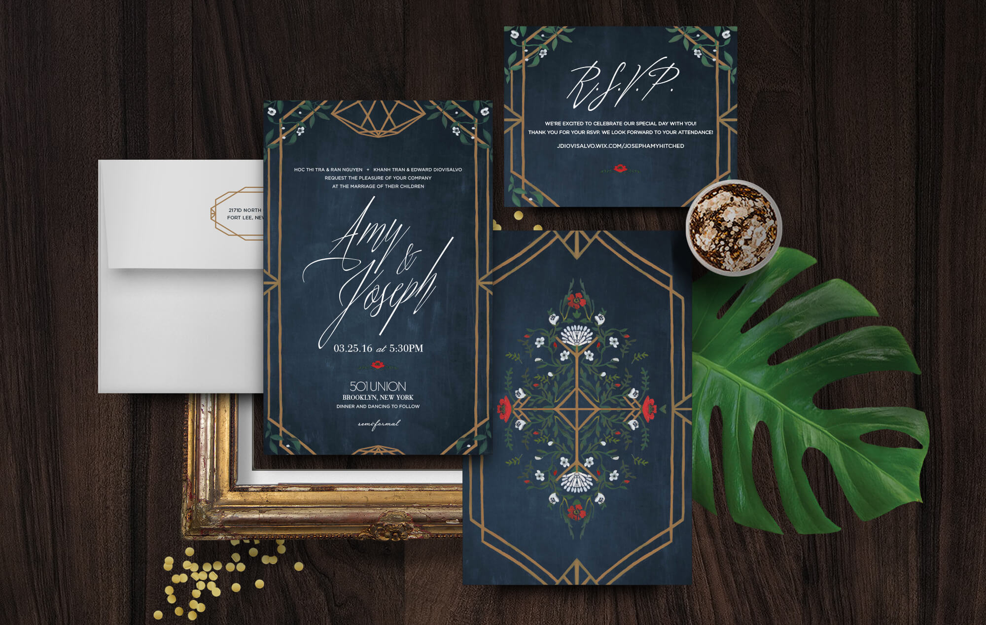 501 Union Brooklyn wedding invitation