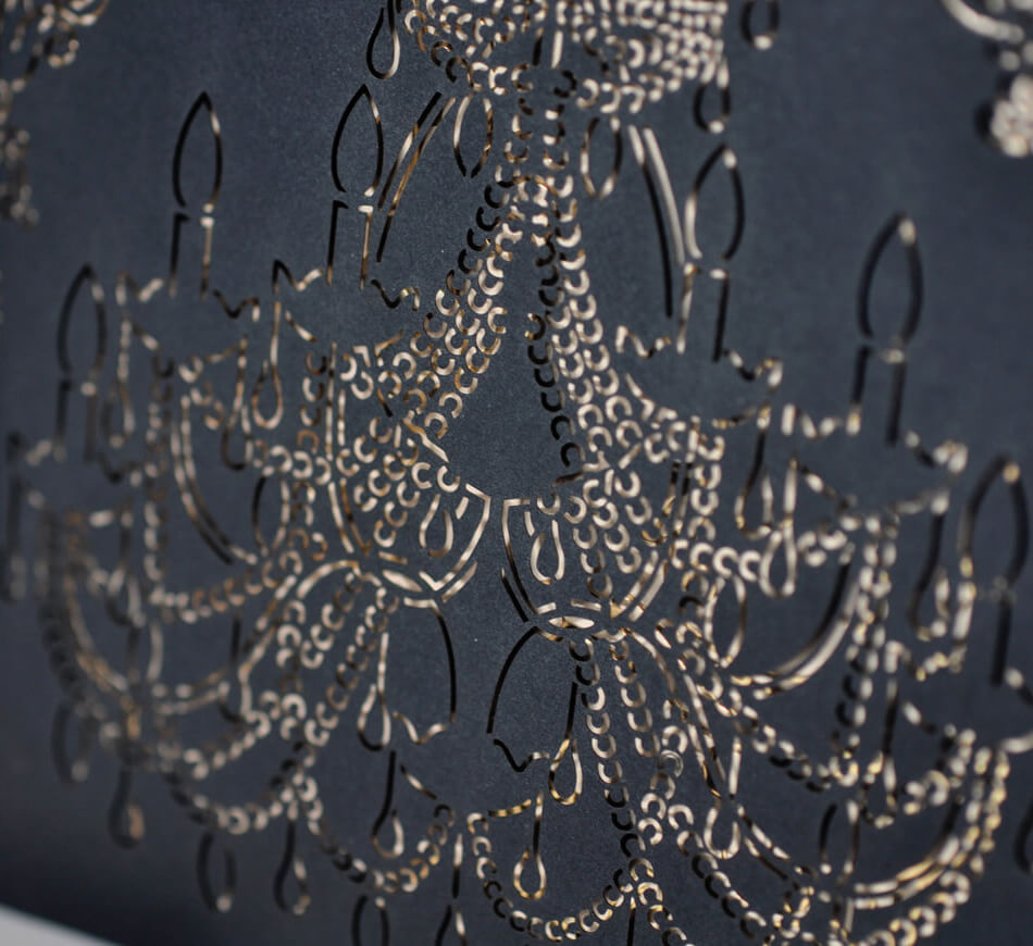 Chandelier laser cut sleeve