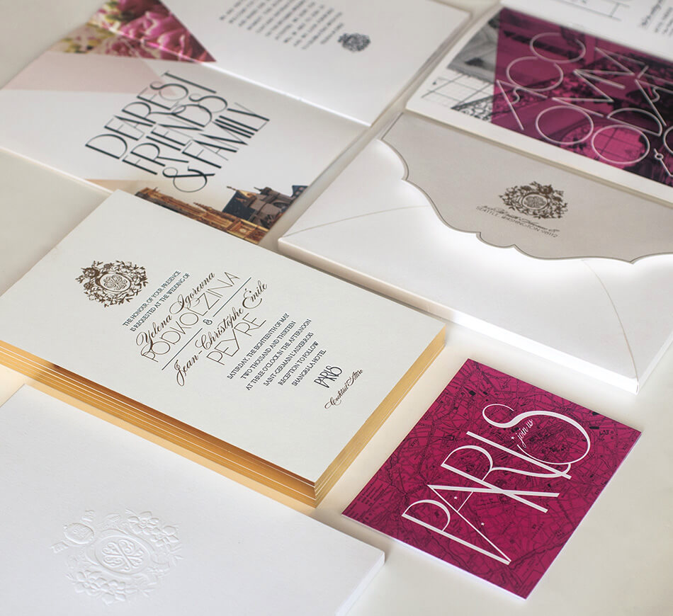 Classic meets contemporary wedding invitation