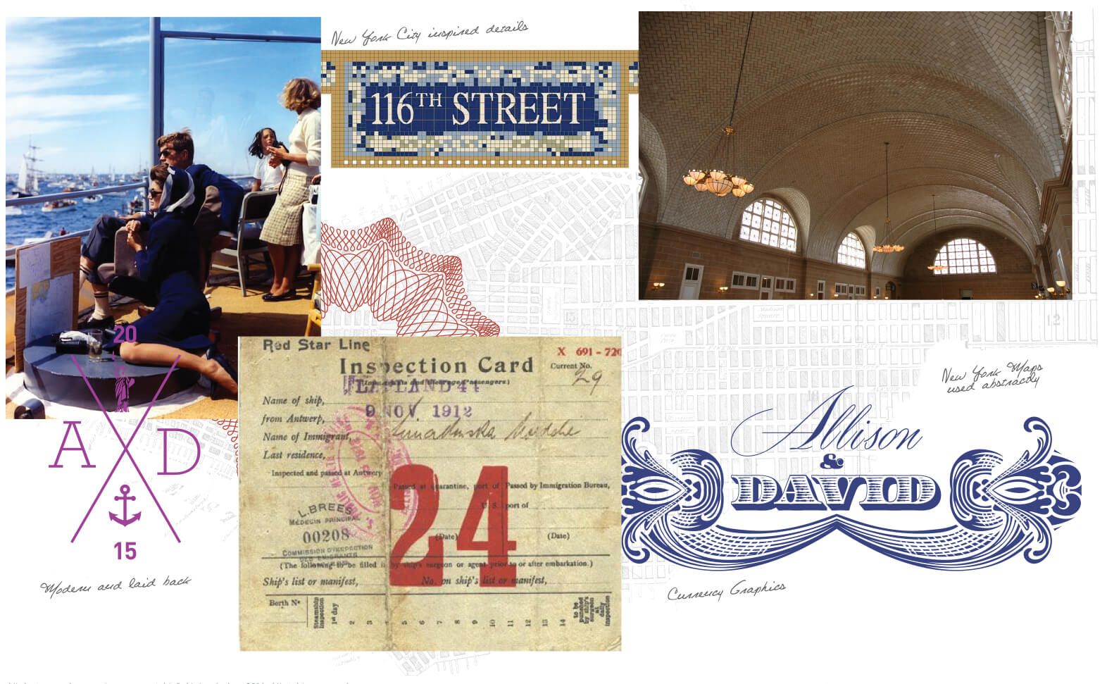 Ellis Island vintage moodboard