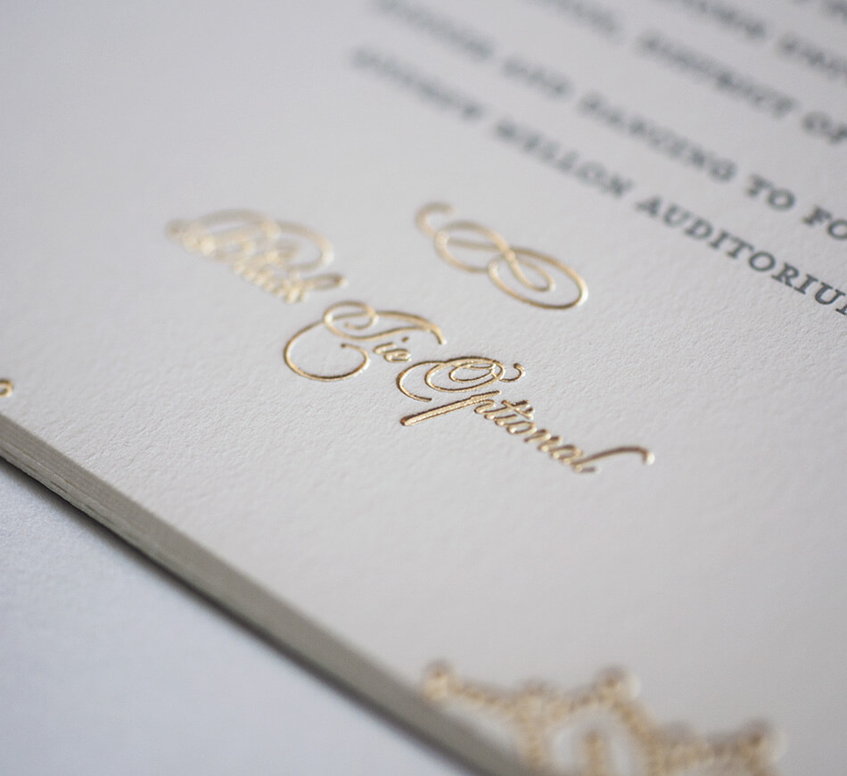 Gold lettering detail