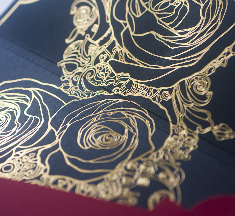 Gold rose envelope liner
