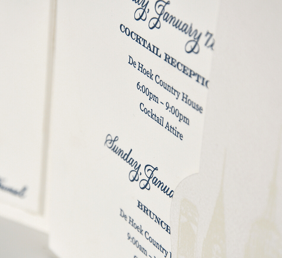 Folder pocket detail and enclosure card