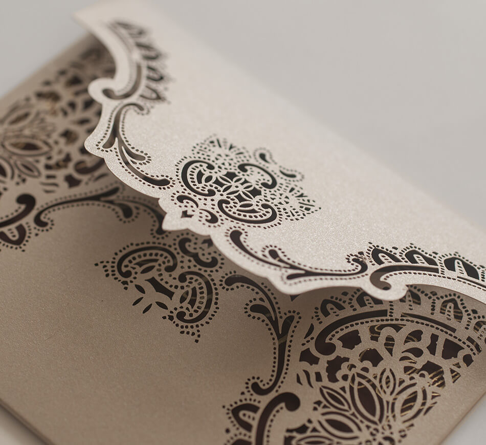 Laser cut escort card envelope