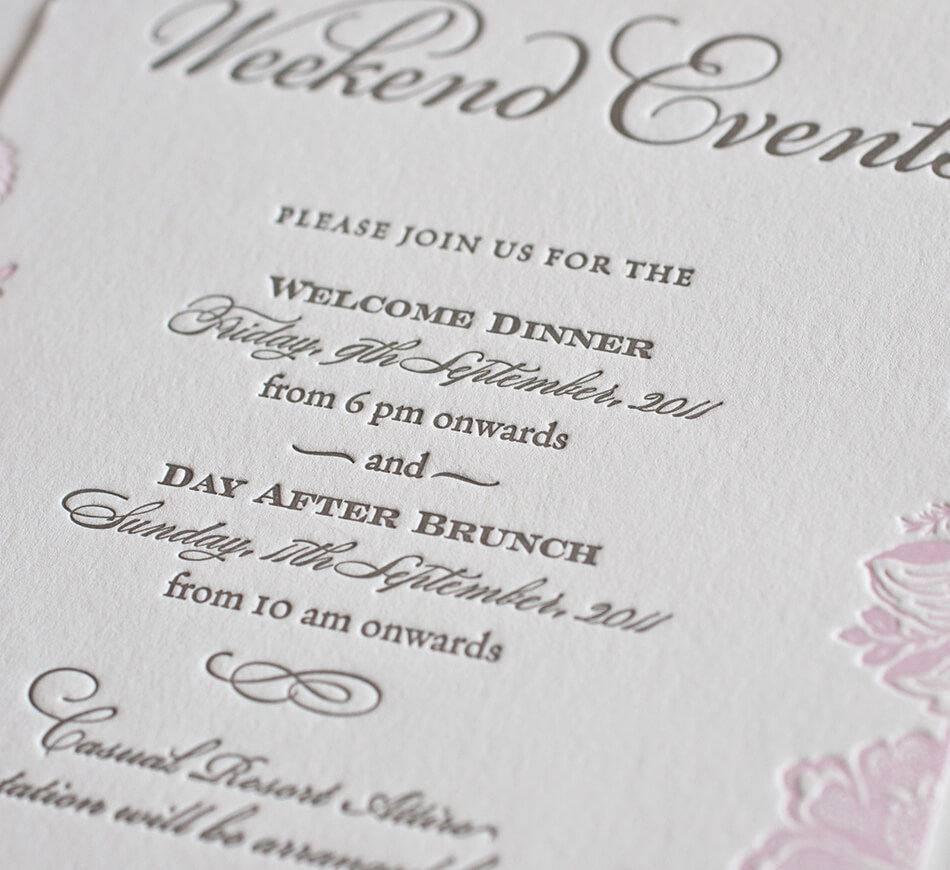 Letterpress details card