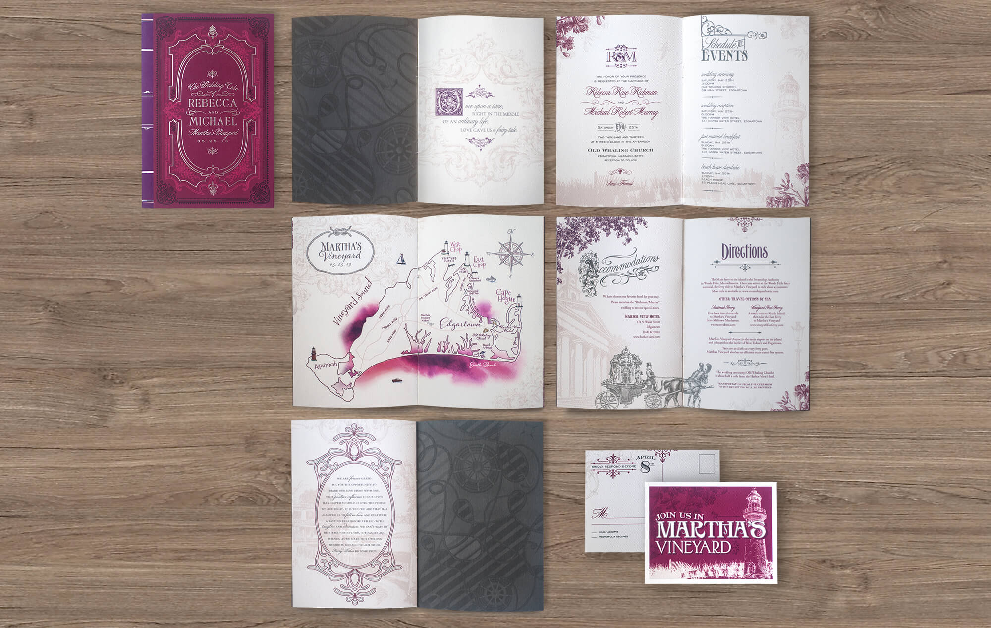 Fairytale booklet wedding invitation