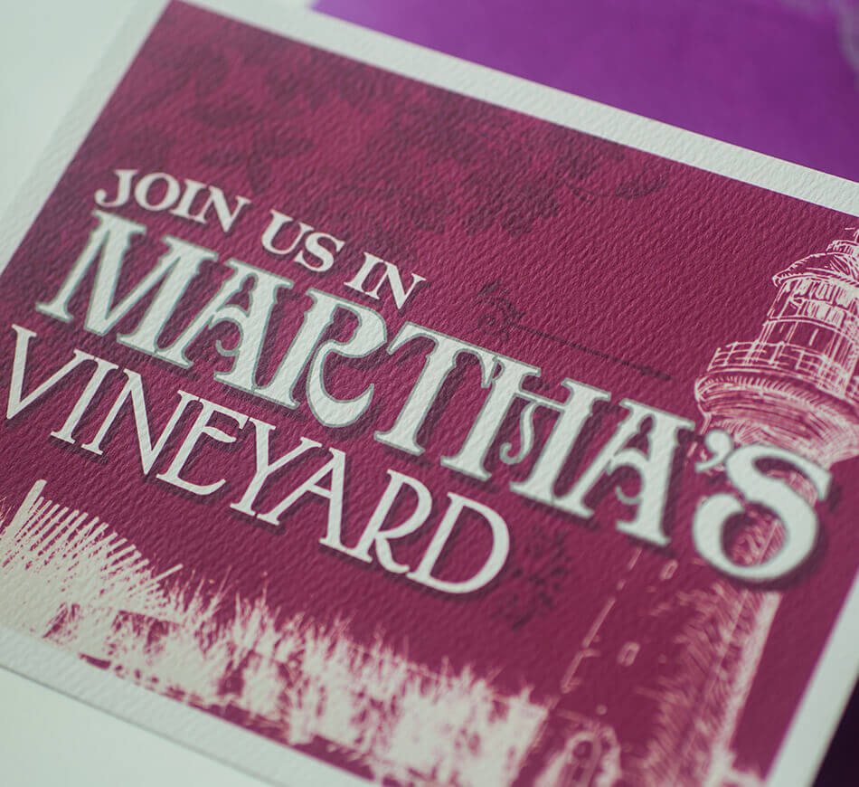 Martha's Vineyard lighthouse rsvp postcard