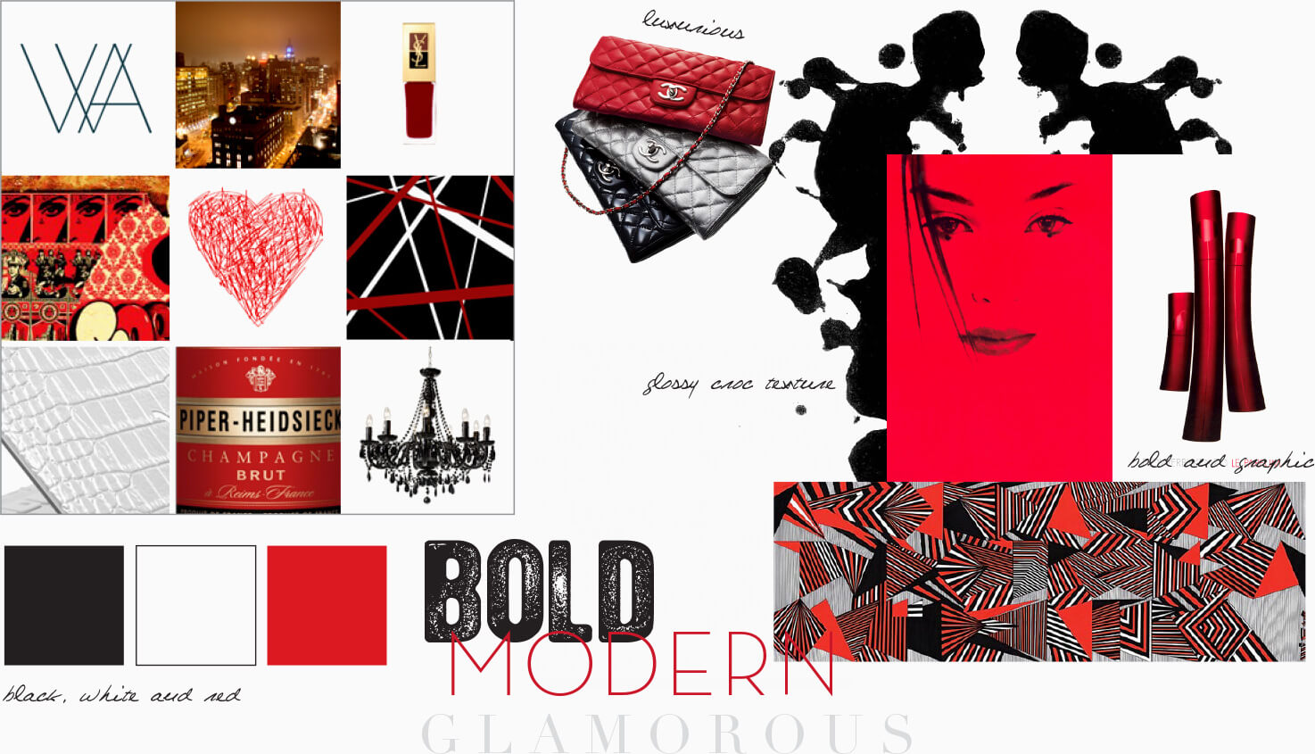 Modern art inspiration and moodboard