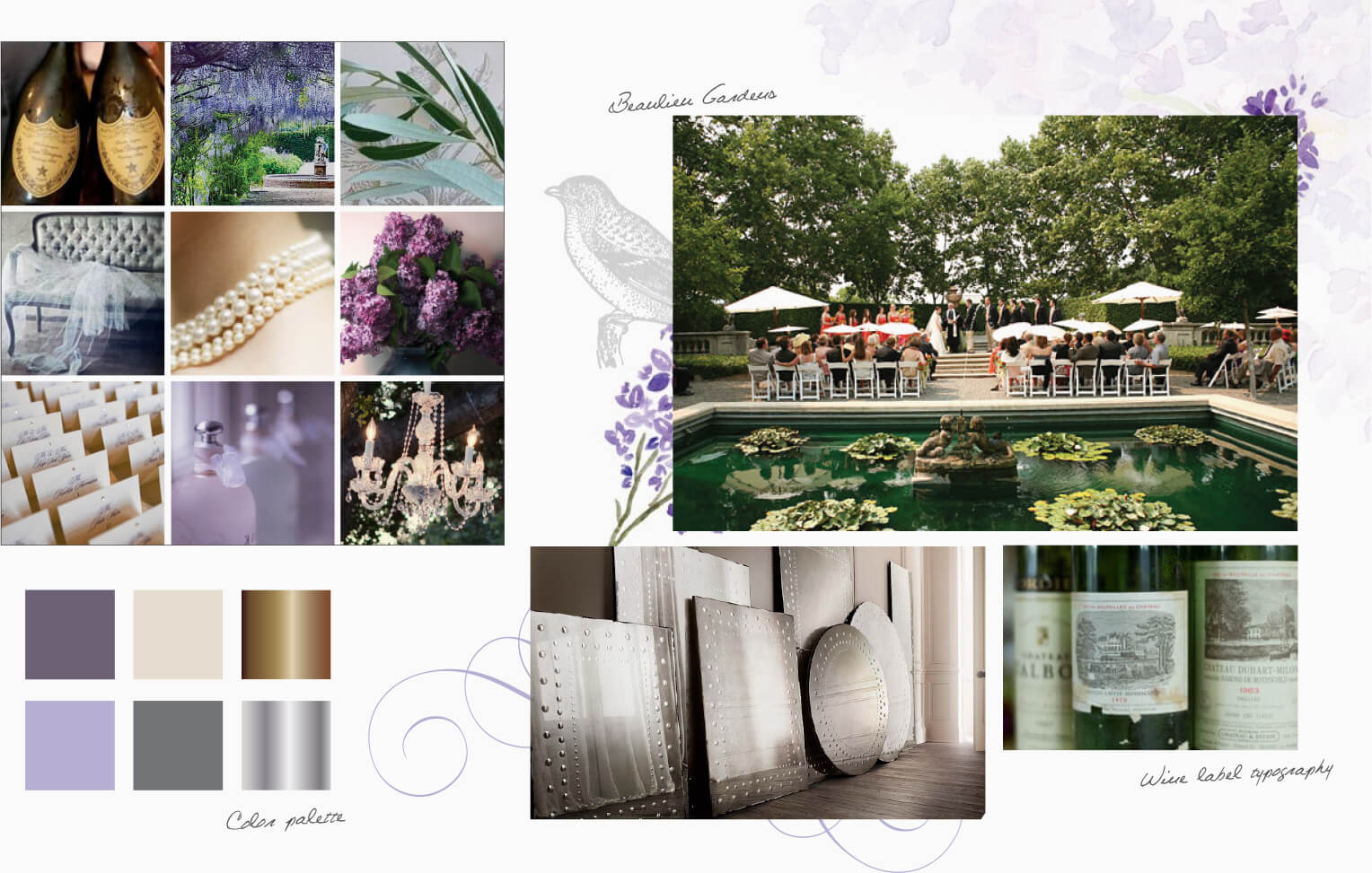 Monet garden inspiration mood board