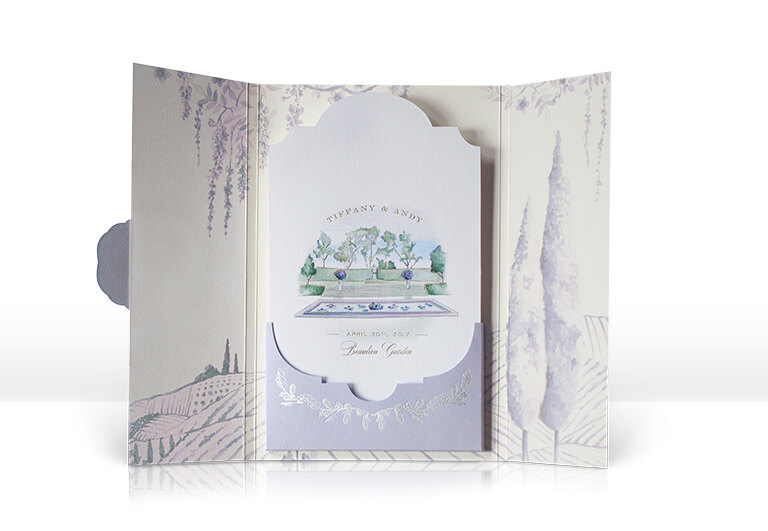 Napa Valley chic garden wedding invitation