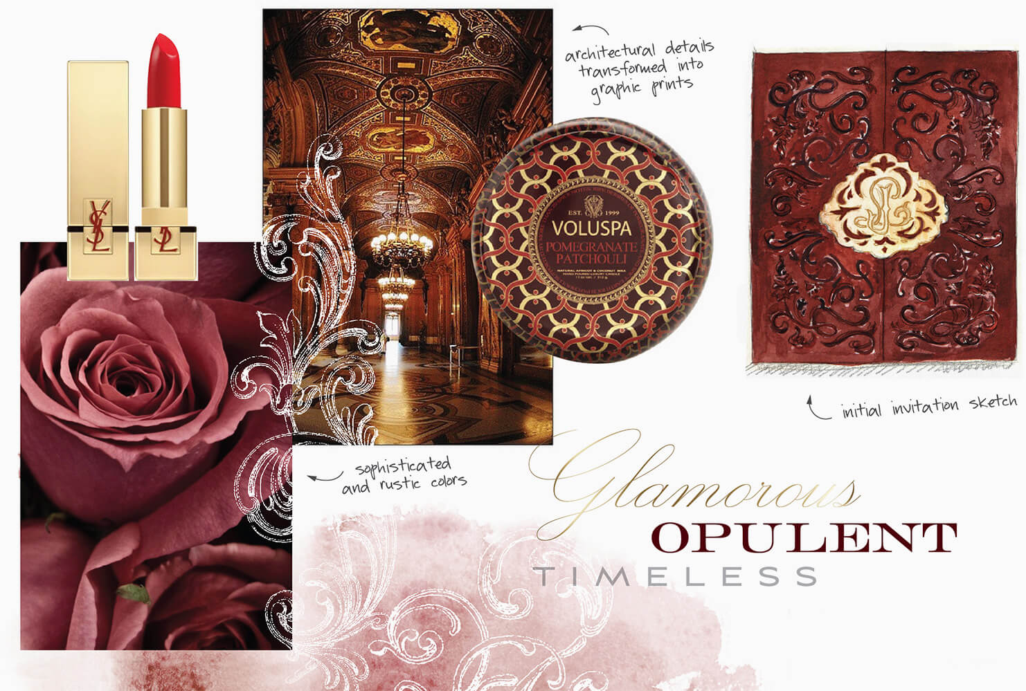 Ornate burgundy and gold inspiration