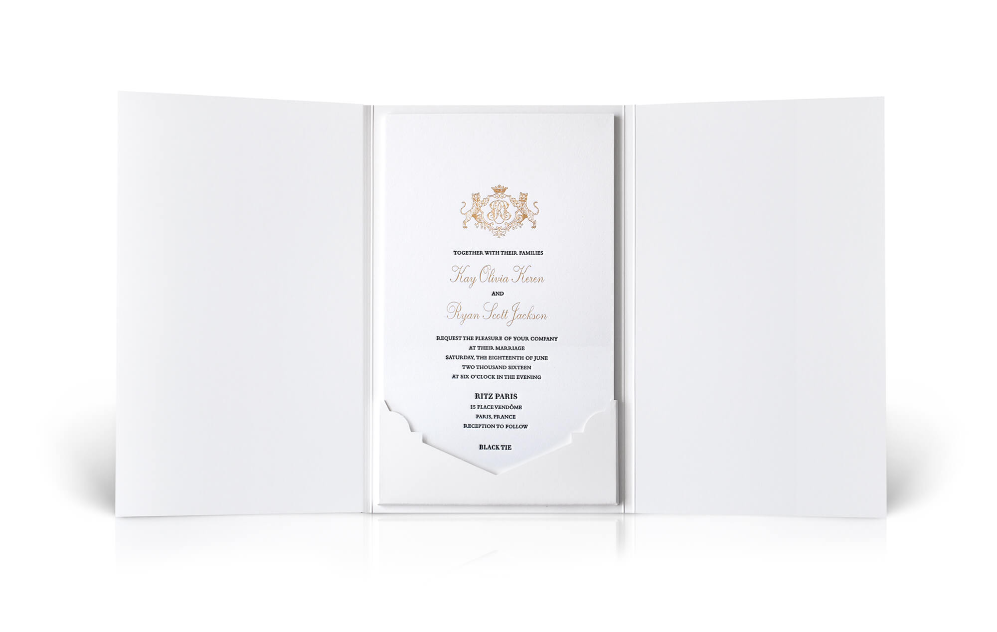 Paris destination wedding invitation folder