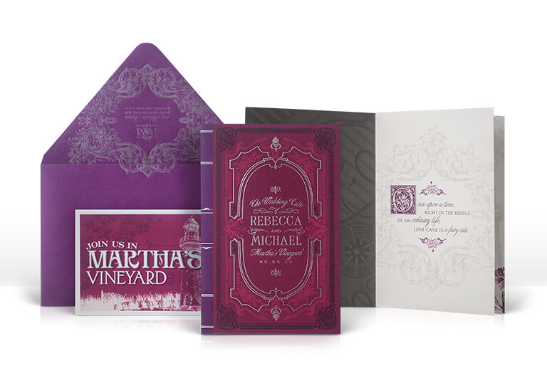 Martha's Vineyard booklet wedding invitation