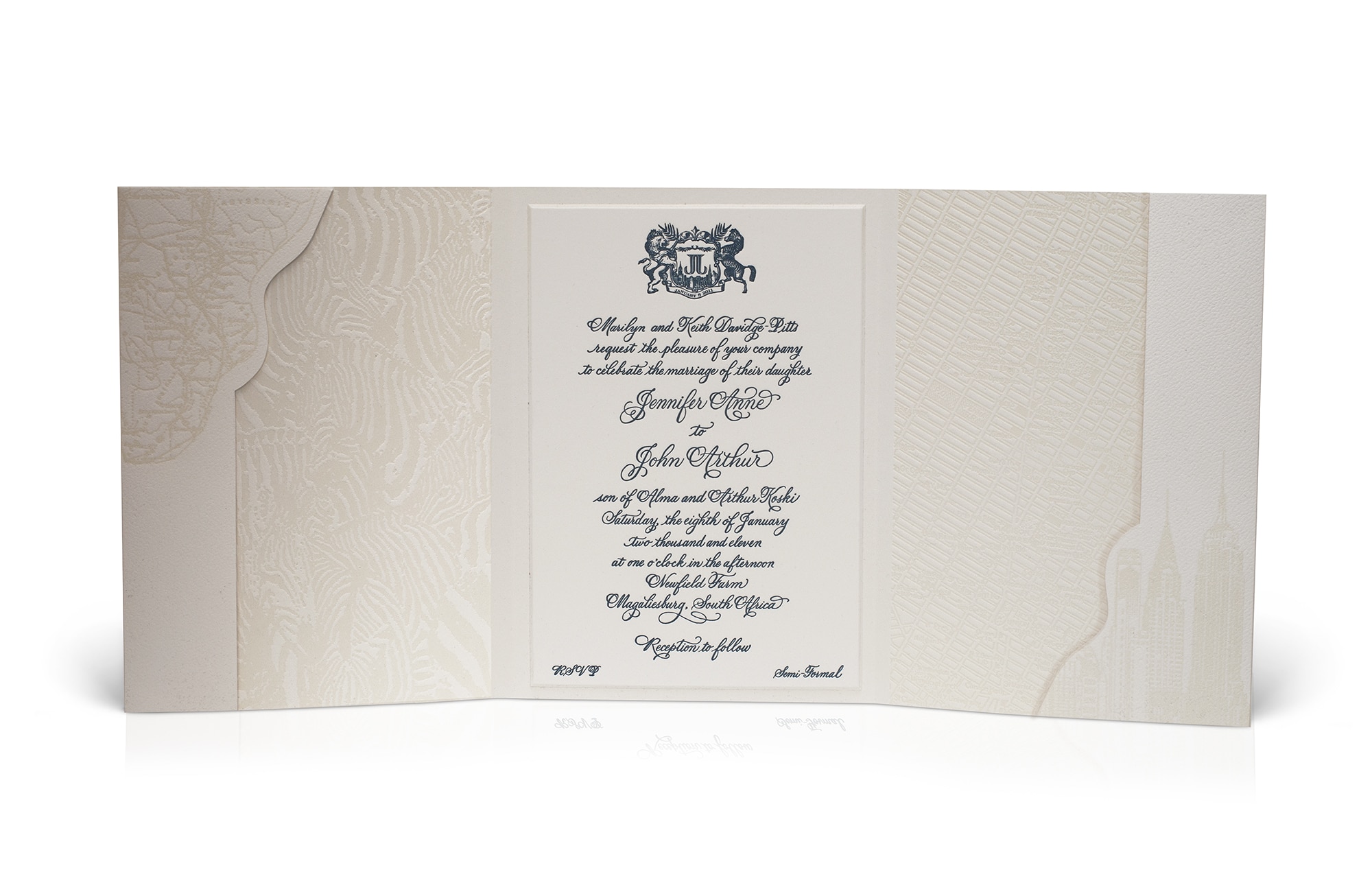 Wedding invitation folder interior