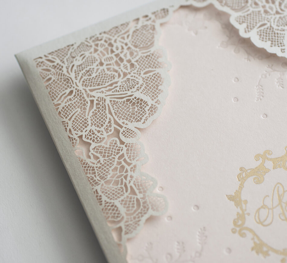 Laser cut sleeve lace detail