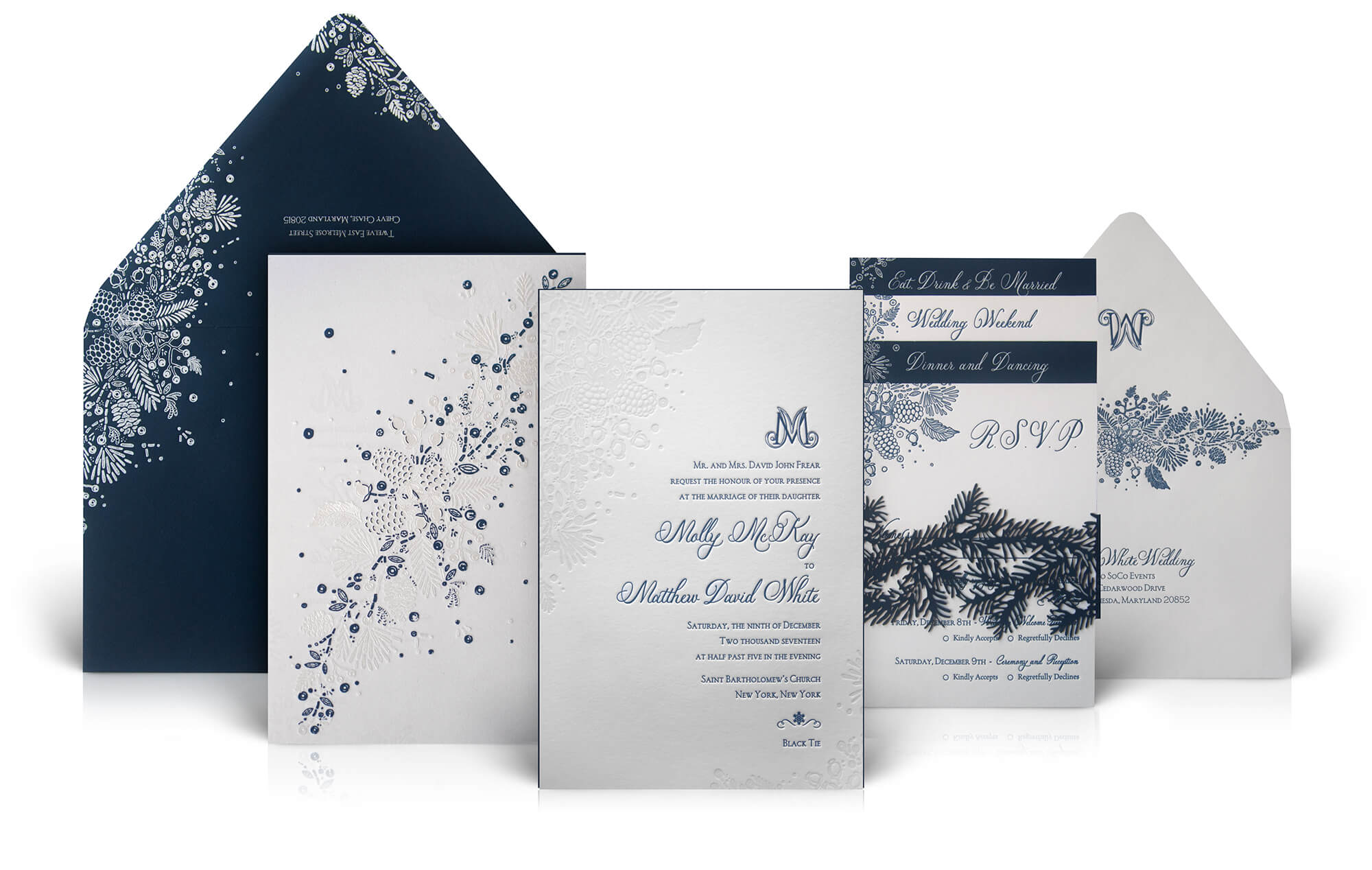 New York Public Library winter wedding invitation