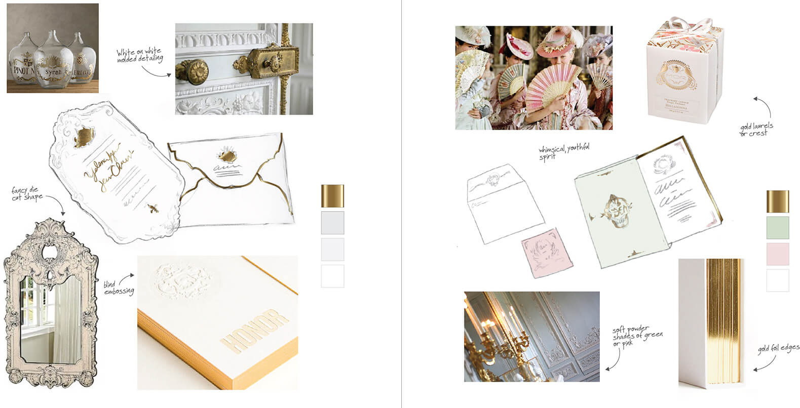 Designs incorporating La Durée and Givenchy inspiration