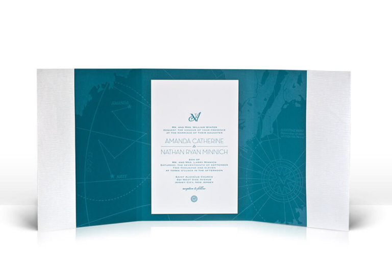 Nautical invitation folder