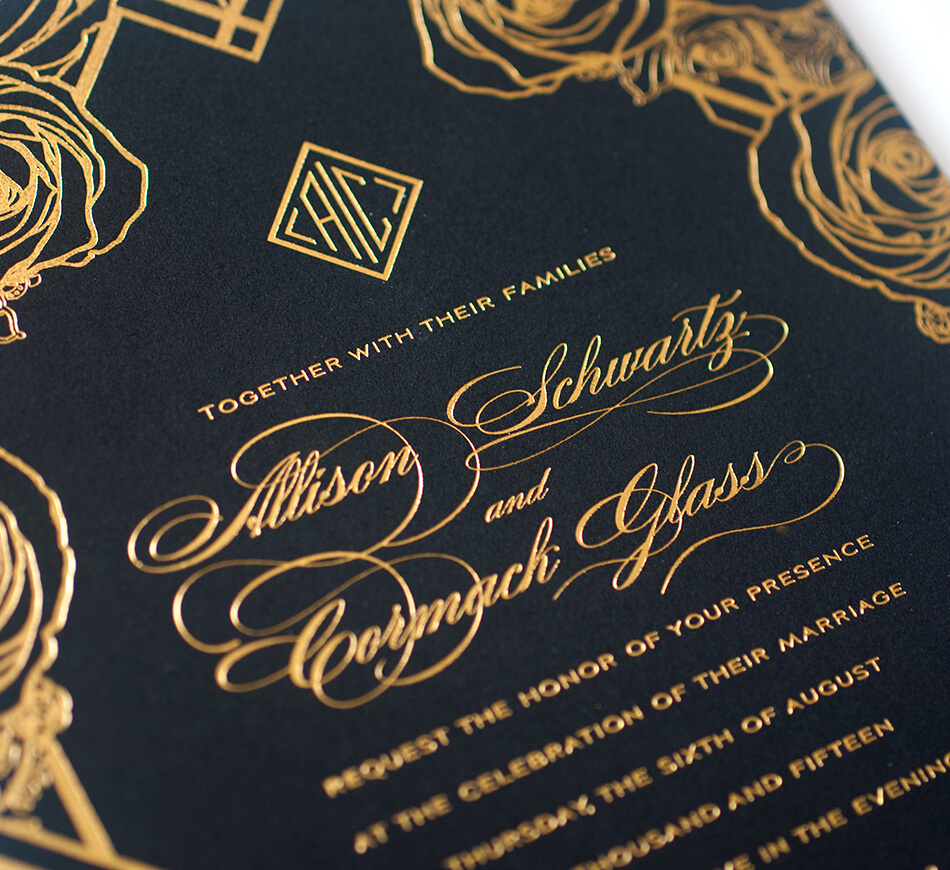 Black and gold foil