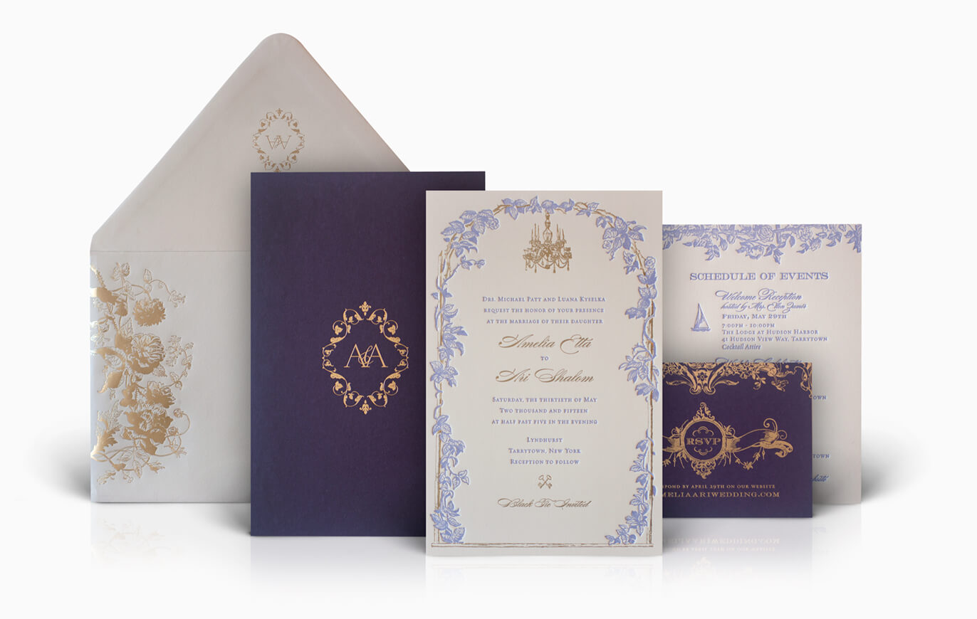 Downton Abbey vintage wedding invitation