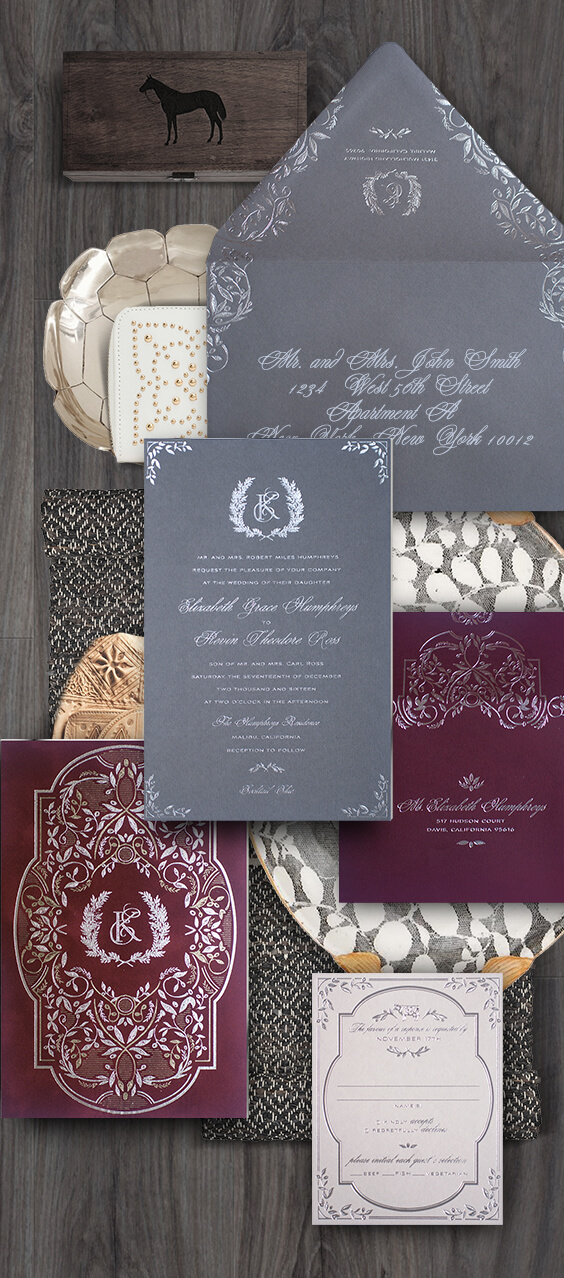 Farm rustic chic wedding invitation