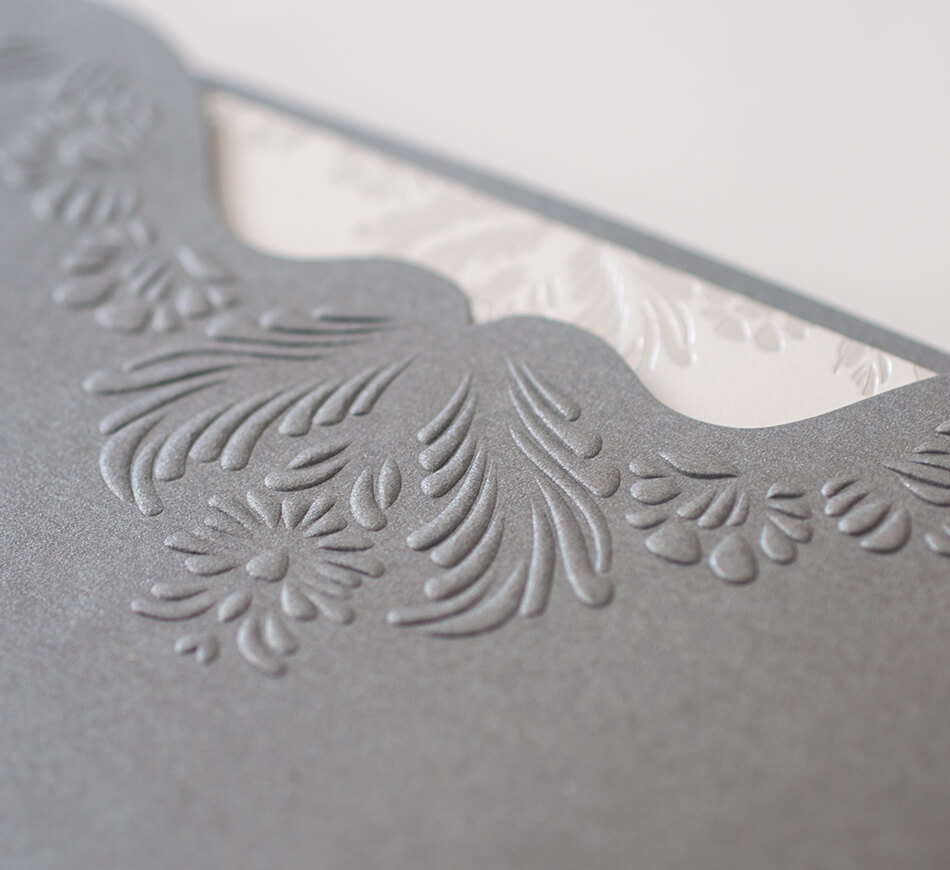 Embossing detail on sleeve