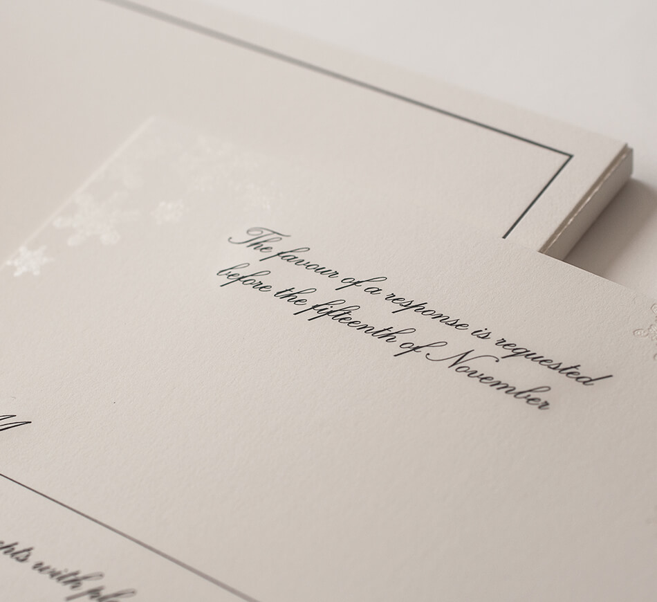 Engraved reply card