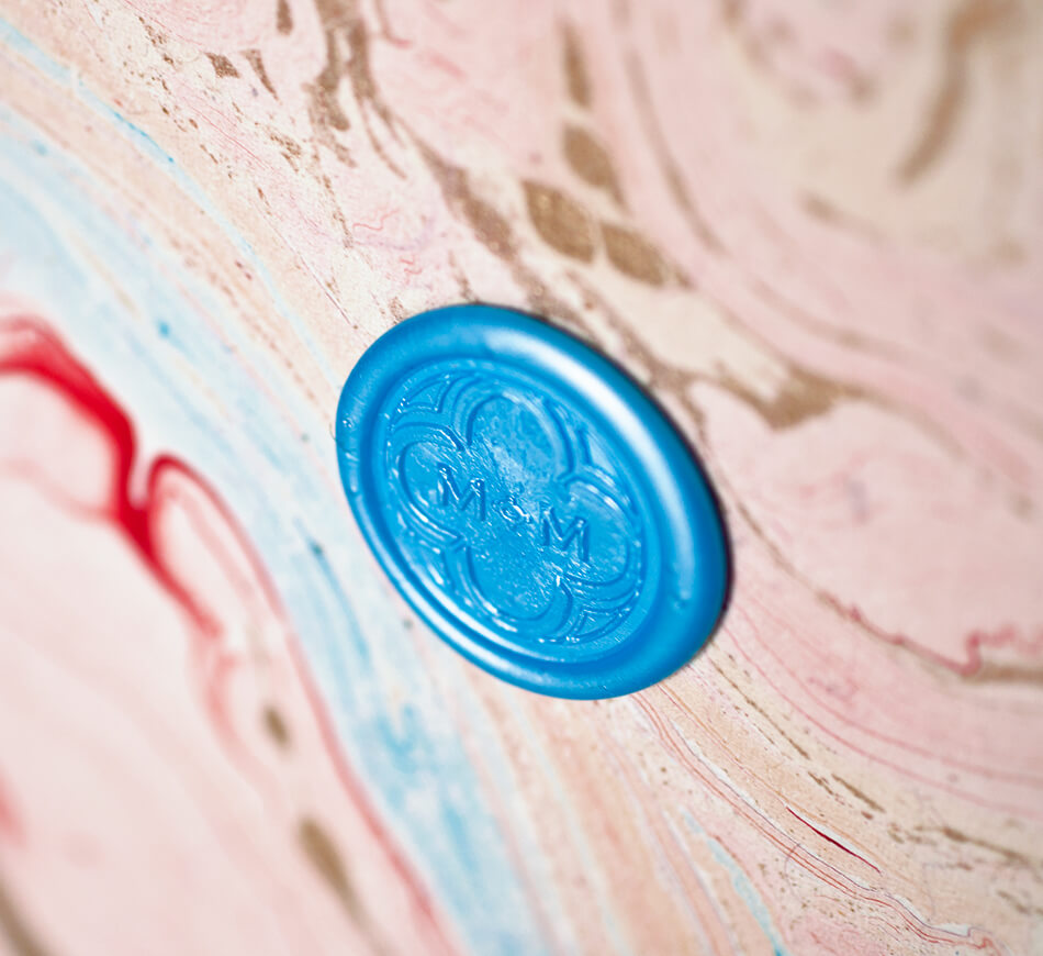 Blue wax seal