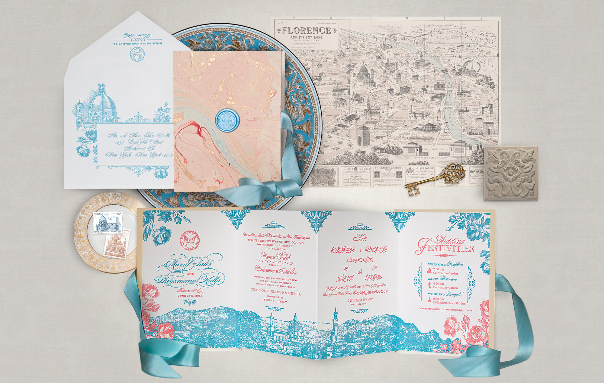 Florence Italy destination wedding invitation