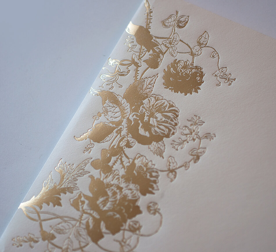 Gold foil botanical illustration