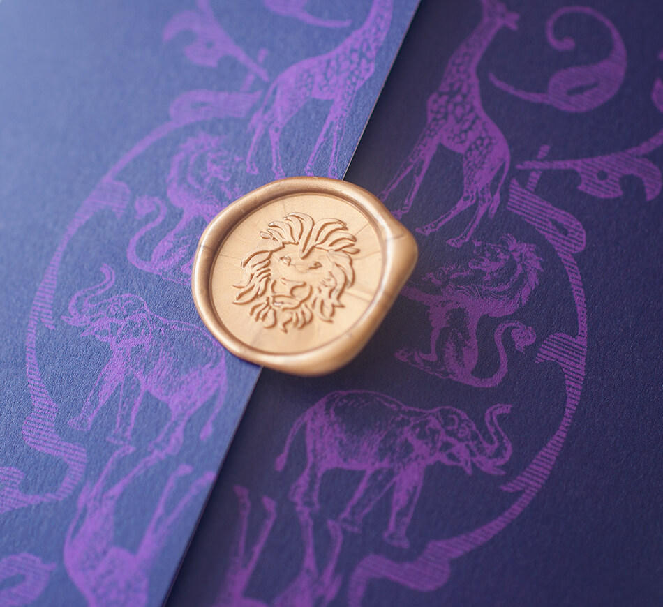 Gold lion wax seal