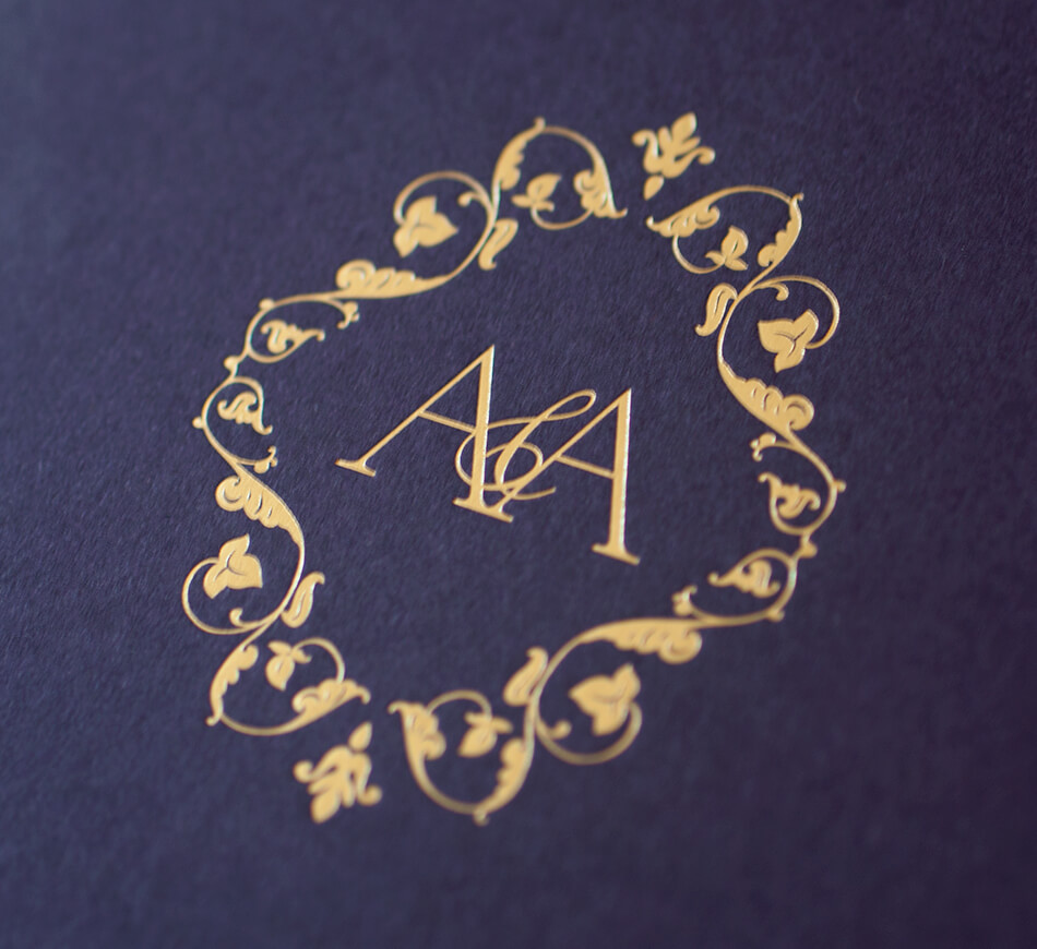 Gold monogram with vintage border