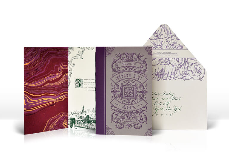 Great Gatsby book wedding invitation