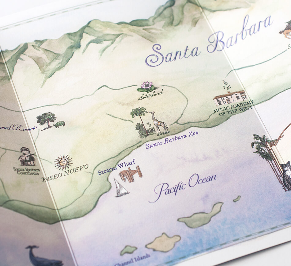 Hand illustrated Santa Barbara Map