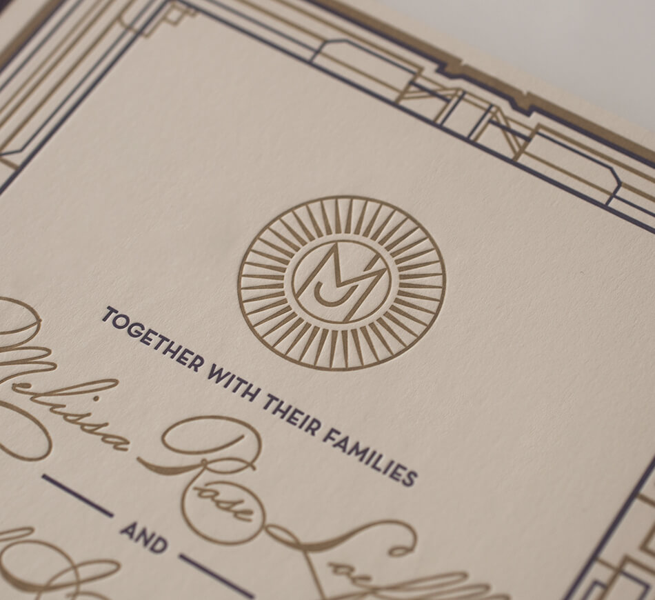 Letterpress Art Deco monogram