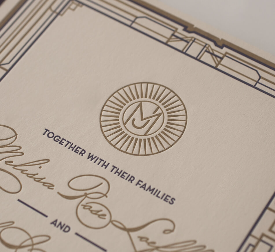 Letterpress Art Deco monogram