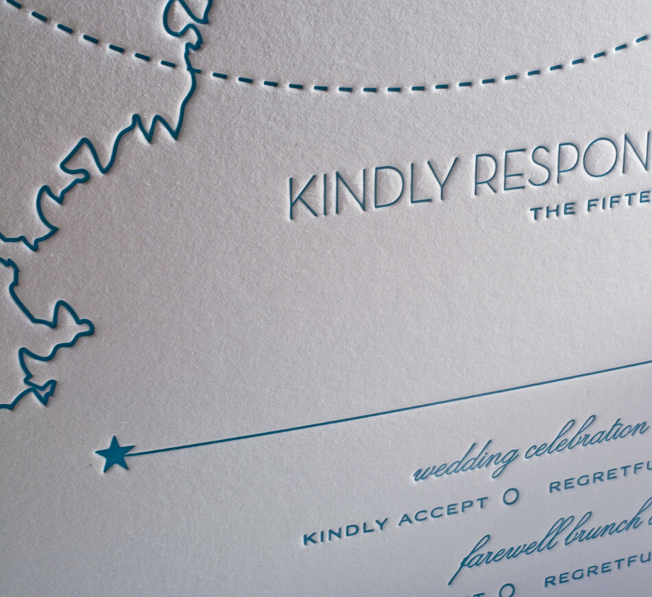 Letterpress printed reply card