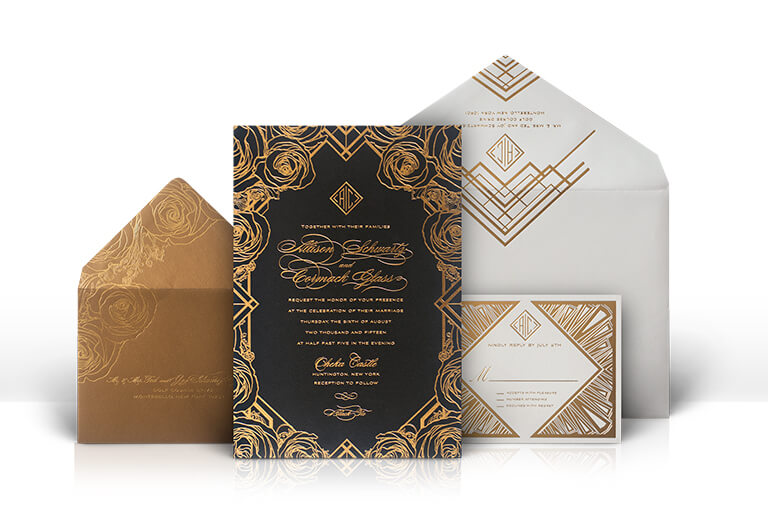 Oheka Castle deco wedding invitation