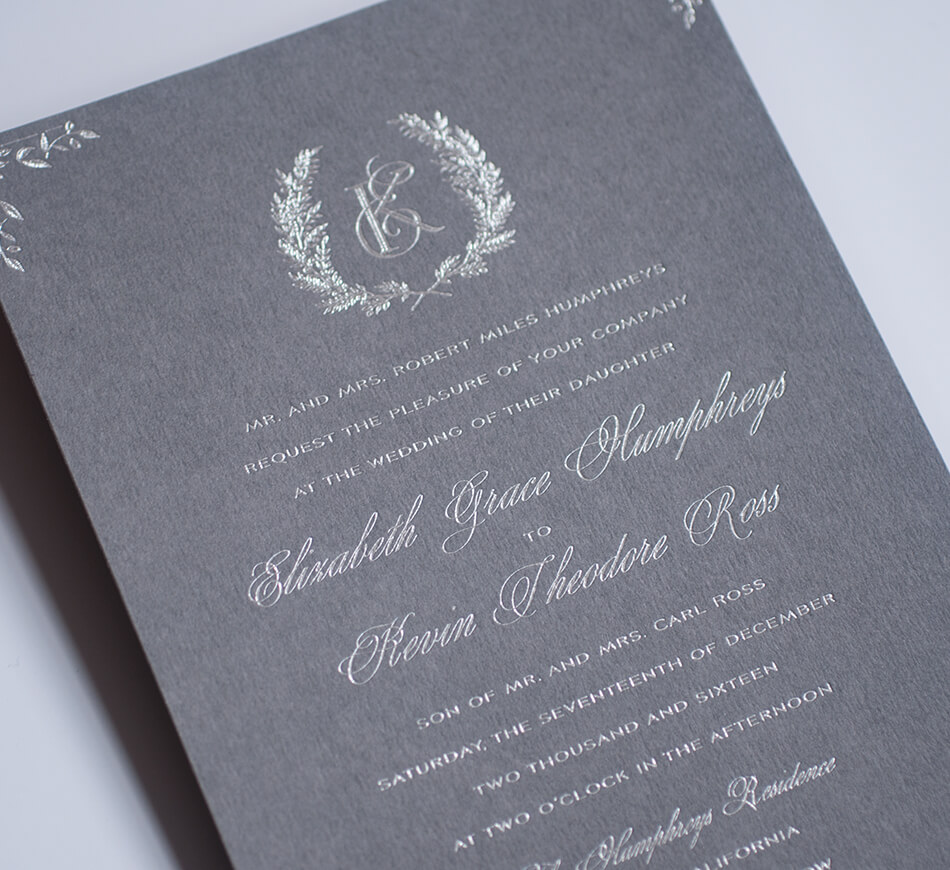 Silver and grey invitation