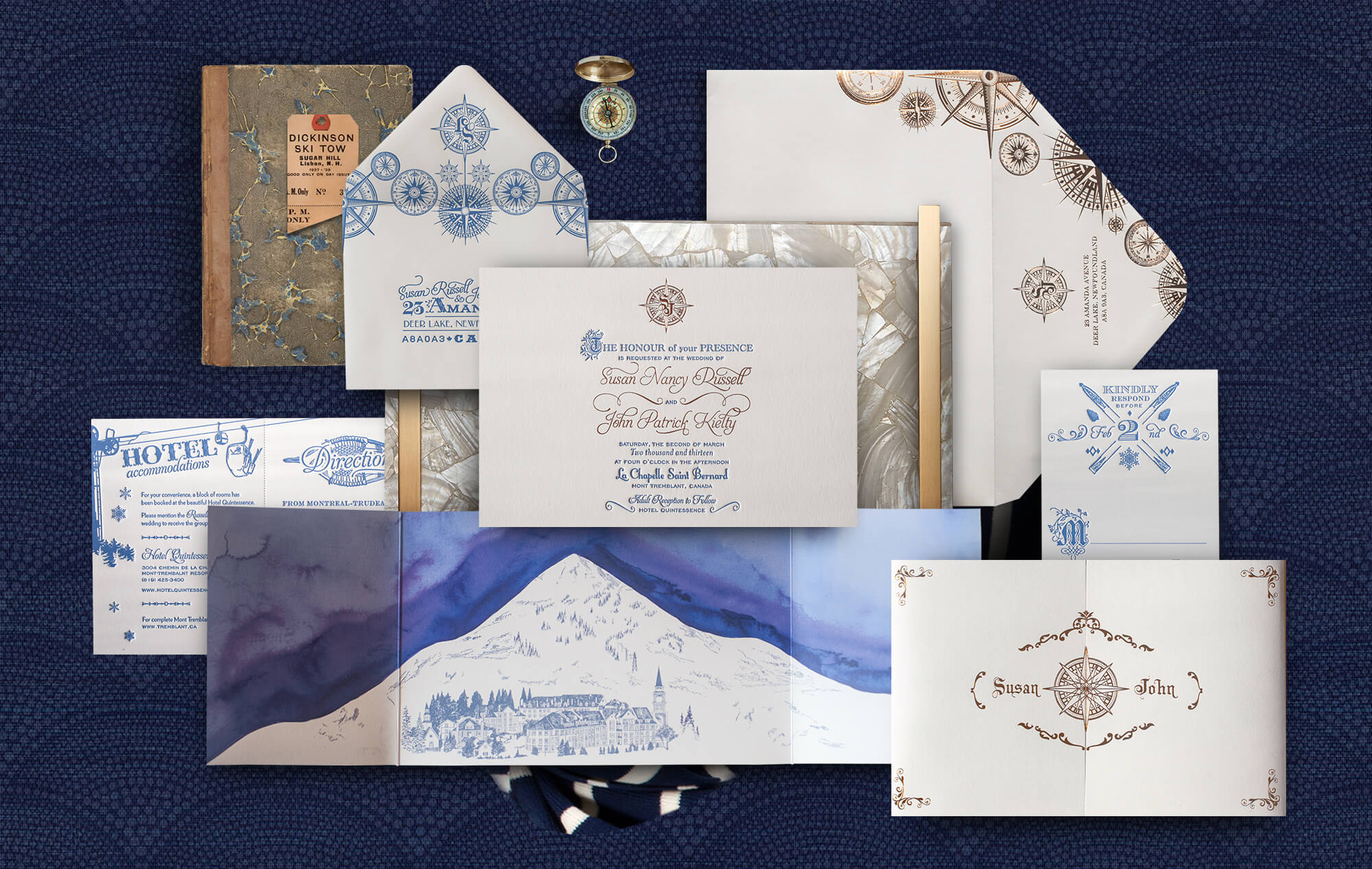 Fairytale ski resort wedding invitation