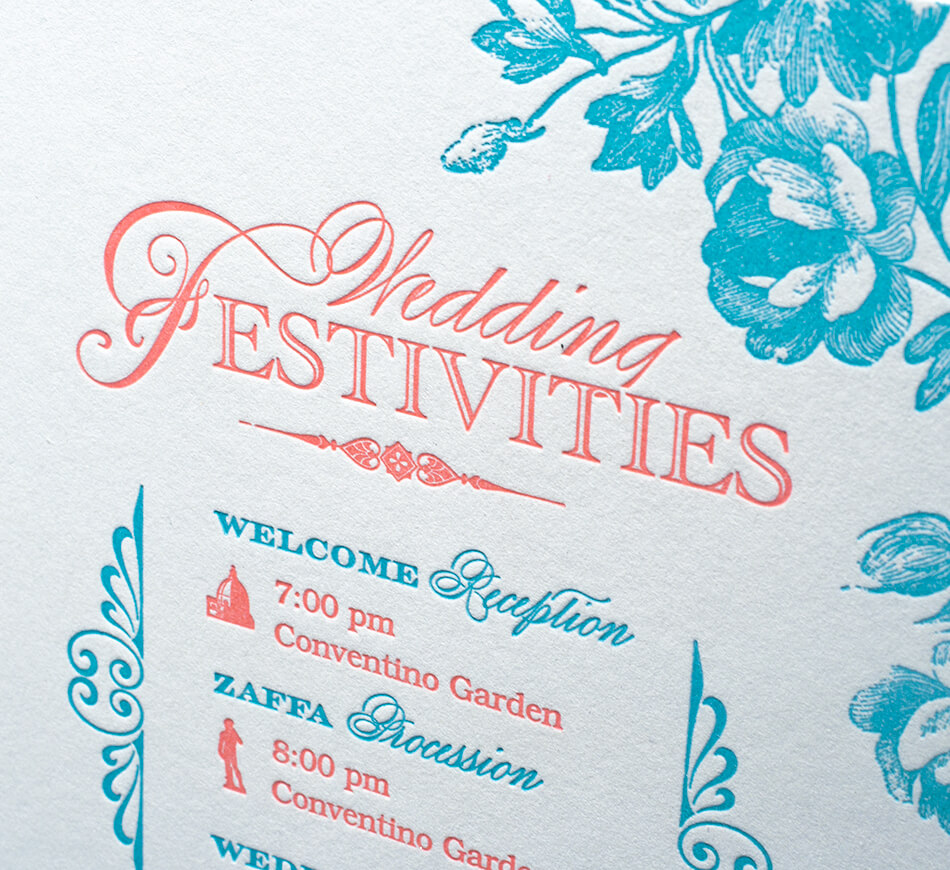 Wedding festivities typography