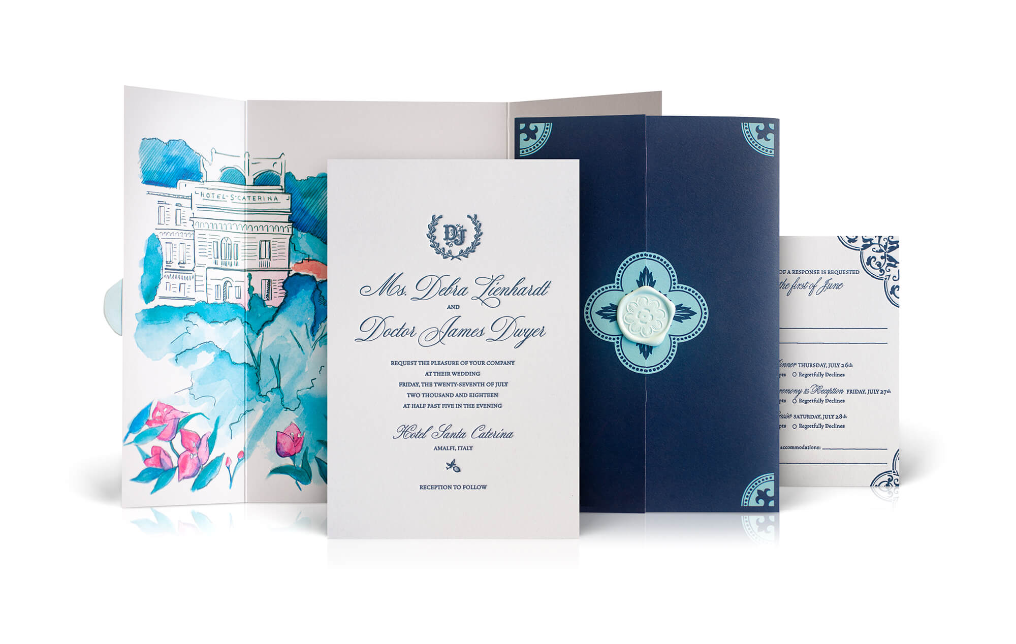 Italy wedding invitation