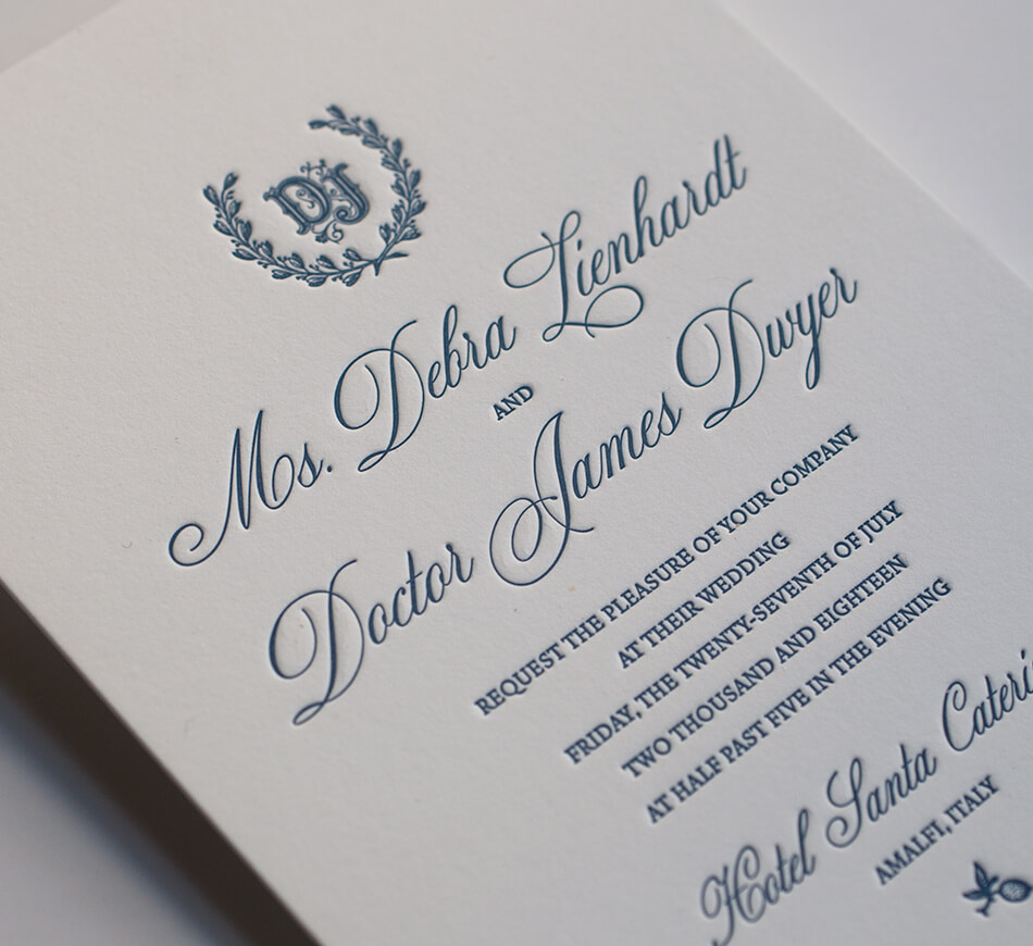 Letterpress script and typography