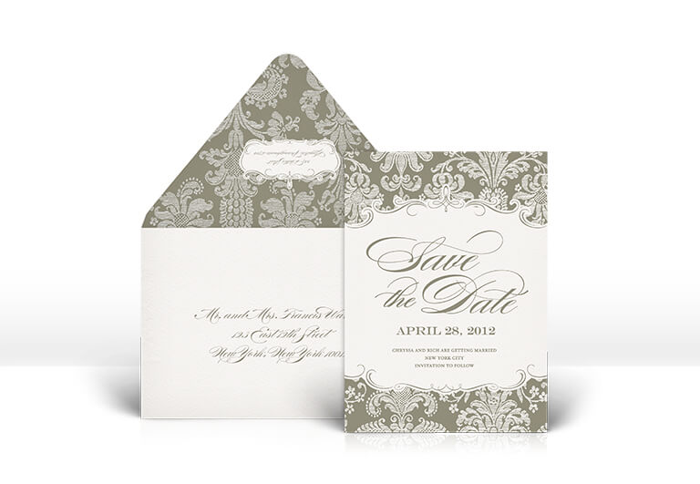 Damask classic save the date