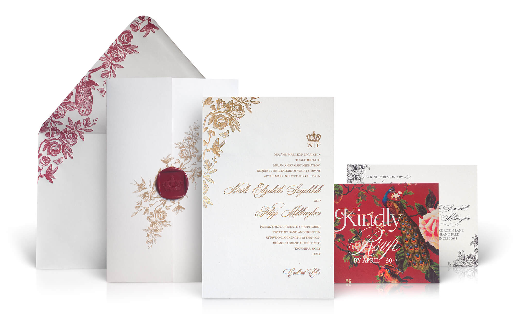 Taormina Sicily wedding invitation